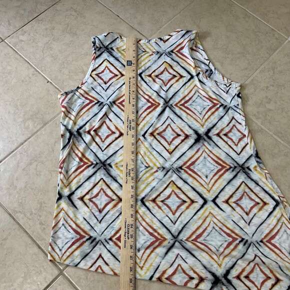 Lane Bryant Tunic Top Geometric print asymmetric tie hem  sleeveless size 14 /16 - Picture 8 of 11